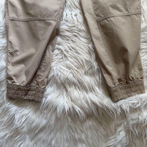 Ann Taylor Loft Joggers Size 4 Khaki Lightweight Drawstring Waist Pockets - Picture 2 of 7